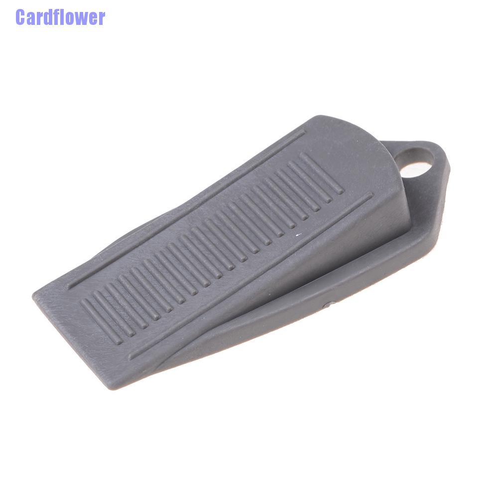 Cardflower  1pcs Door Wedge Shaped Rubber Door Stops Non-Slip Black Rubber Door Buffers