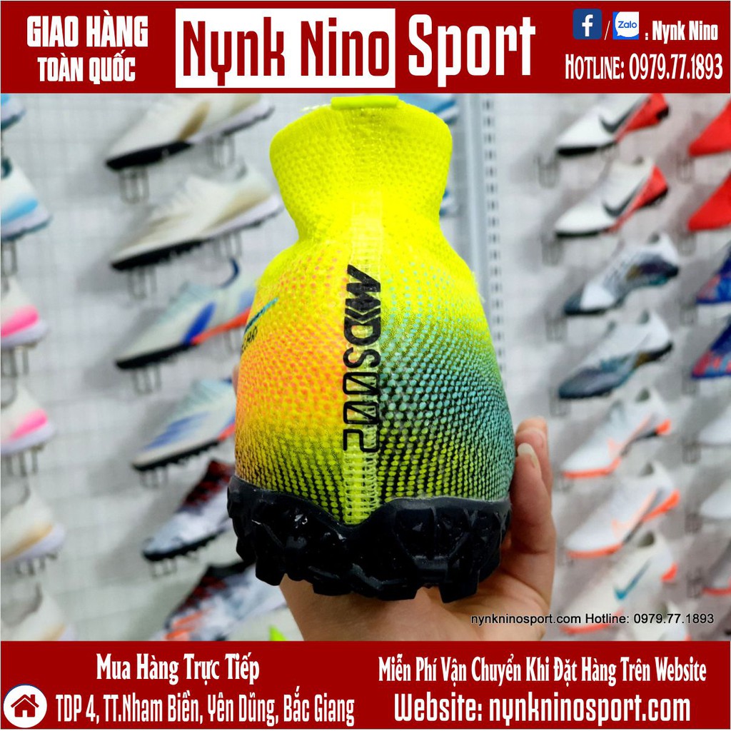 Giày Bóng Đá Mercurial Superfly 7 Elite Nõn Chuối Xanh Ngọc Cổ Cao TF