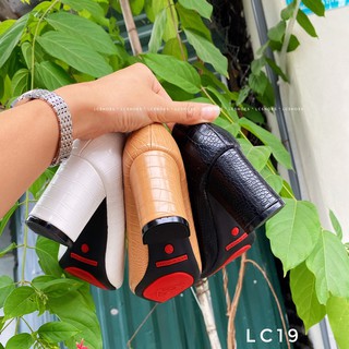 GIÀY CAO GÓT gót trụ vân da rắn cao 7cm