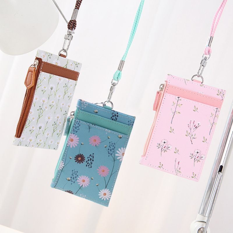 Ví Da Đựng Thẻ Tín Dụng / Tiền Xu Có Dây Đeo Tiện Lợi