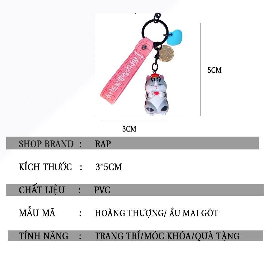 Móc khóa móc túi chó mèo hoàng thượng bắn tym nhảy múa mặc váy dùng làm quà tặng, phụ kiện dây treo balo, túi xách - Rap