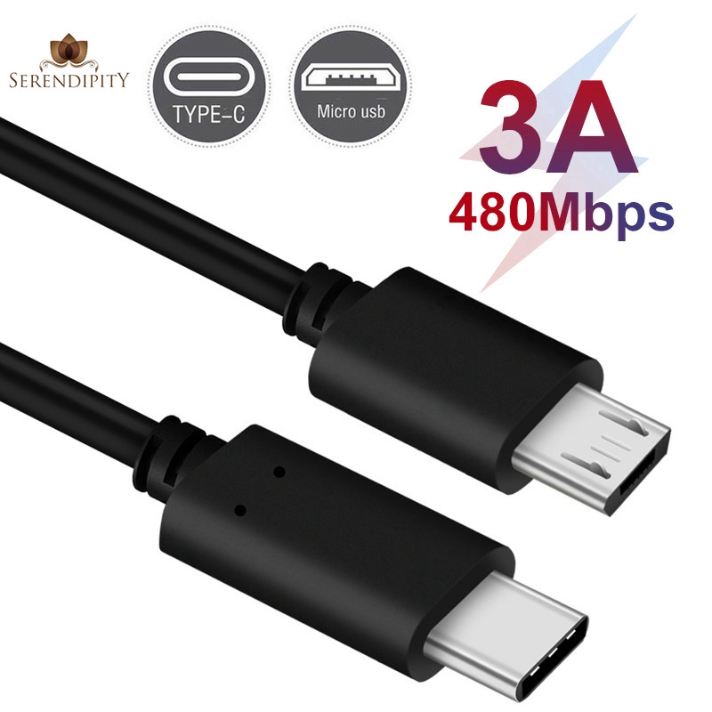 Dây cáp OTG sạc pin đồng bộ hóa dữ liệu chuyển đổi chui cắm Type C (USB-C) với chui cắm Micro USB cao cấp