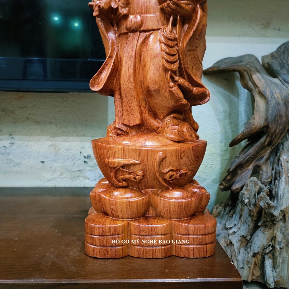 Tượng thần tài gỗ hương cao 40 cm