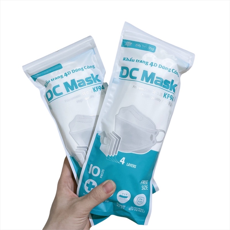 Set 50 Chiếc Khẩu trang 4 Lớp KF94 DC MasK Chống Bụi Mịn Và Kháng Khuẩn Hàng Cao Cấp Hàn Quốc