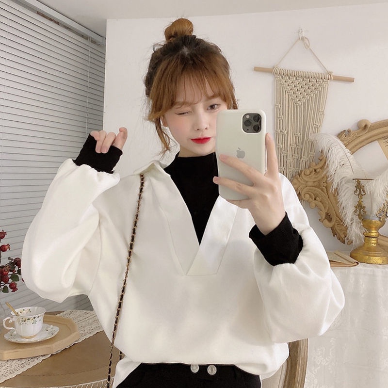 Áo Sơ Mi Dáng Rộng Giả Hai Lớp Thời Trang Công Sở Thanh Lịch Cho Nữ