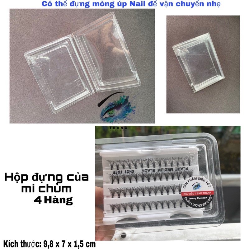 Hộp đựng của mi chùm 4 hàng và 3 hàng/có thể đựng móng úp Nail để vận chuyển nhẹ.