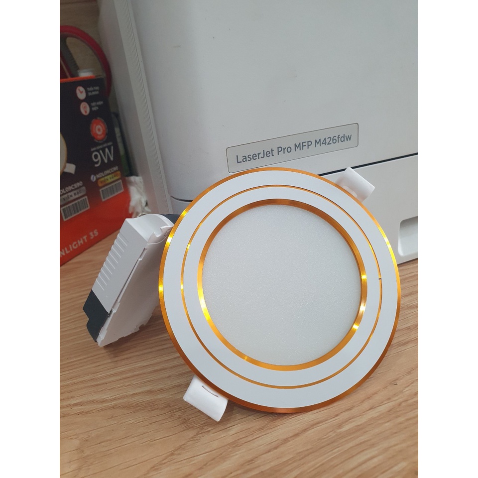 Đèn LED âm trần 9W 12W Viền Vàng Nanoco NDL096G90/NDL126G110