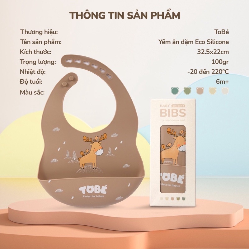 Yếm ăn dặm Silicone ToBé cho bé