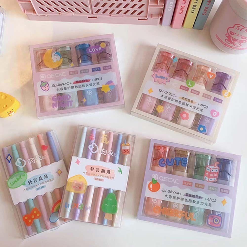 Bộ Bút Đánh Dấu Với Đầu Bút Mềm Mại Dùng Trang Trí Sổ Tay Tiện Dụng