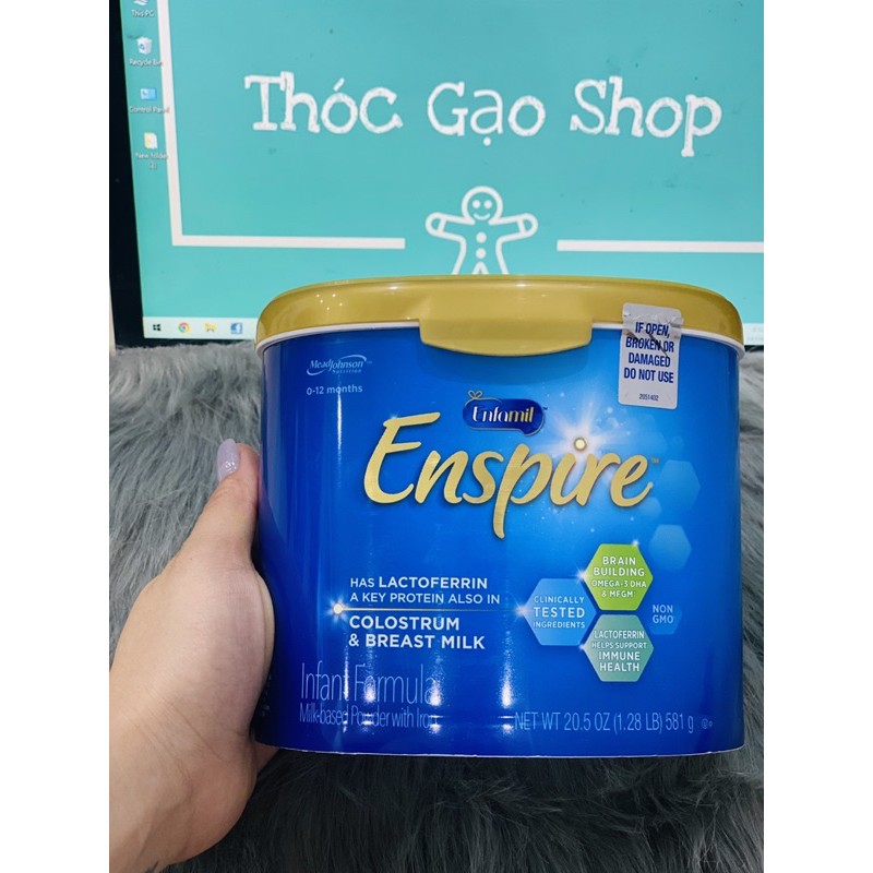 [Mã 256FMCGSALE giảm 8% đơn 500K] Sữa bột Enfamil Enspire Infant Formula 581gr nội địa Mỹ date mơi nhất T5/2022