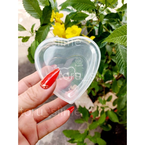Hũ Trái Tim Trong suốt đựng slime, đỗ rau câu...80ml