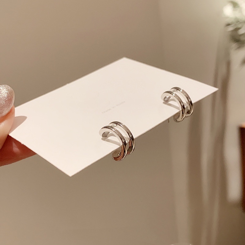 Khuyên tai mạ bạc 925 thiết kế đơn giản sang trọng cho nữ