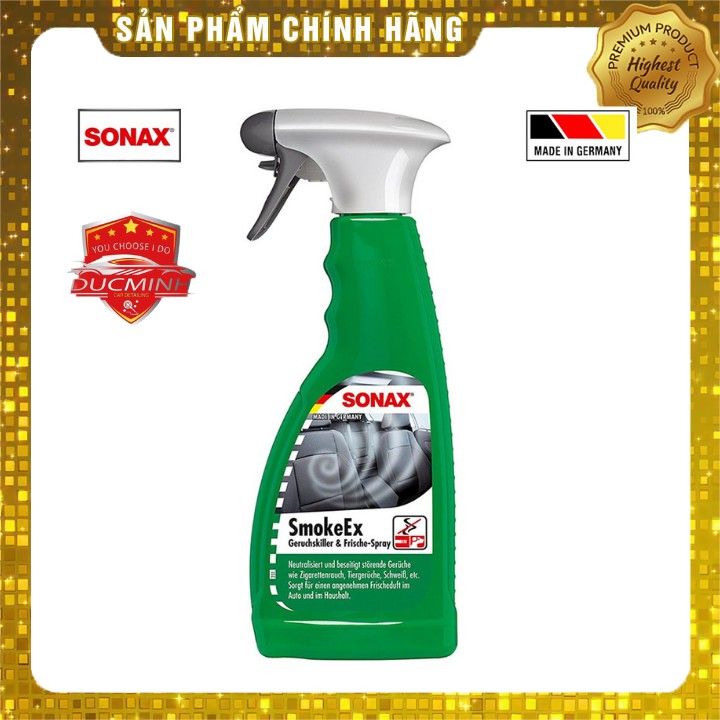 Khử Mùi Nội Thất⚡ 𝑭𝑹𝑬𝑬 𝑺𝑯𝑰𝑷⚡ Khử Các Mùi Hôi Bên Trong Xe,Mùi Thuốc Lá, Ẩm Mốc... SONAX Car Breeze Smoke-Ex 500ml 282241