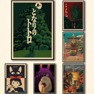 Tranh Treo Tường 45 Thiết Kế Hình Ghibli Miyazaki Hayao Độc Đáo Cho Quán Cà Phê / Bar A3 3
