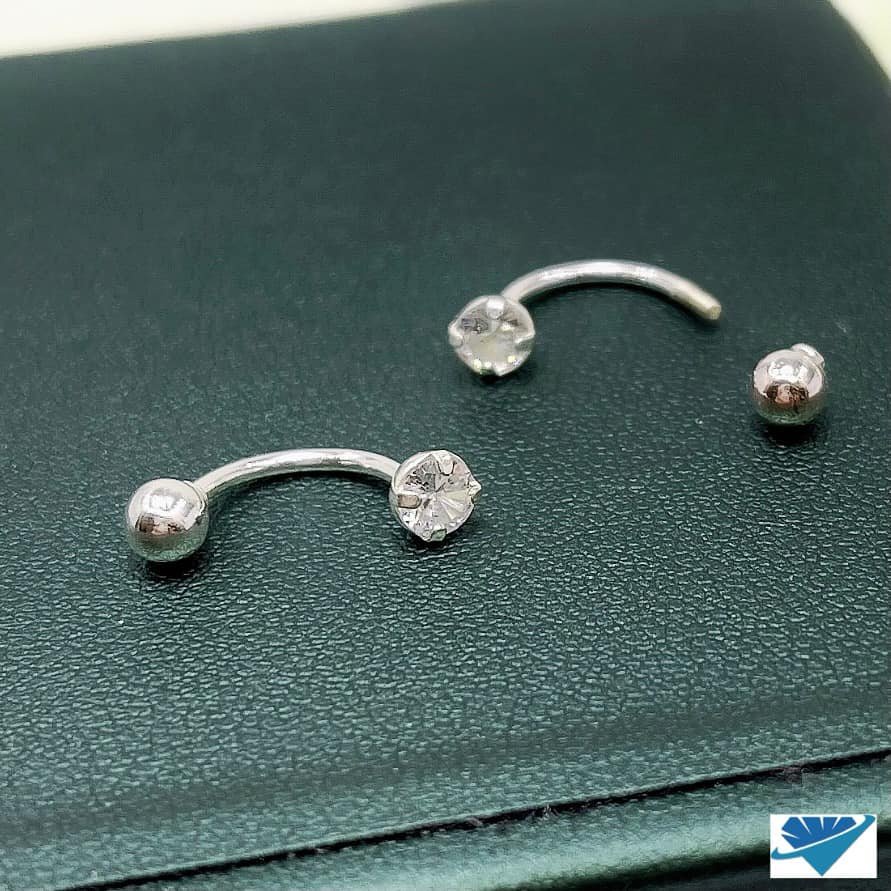 Khuyên tai nơ đính đá chuẩn bạc 925 cao cấp, Anchi jewelry