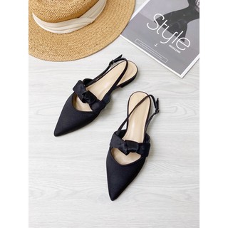 Giày búp bê đen min đế 2cm khuyết gót xinh xắn lên chân cực cưng tiện lợi đi học, đi chơi, sử dụng hàng ngày
