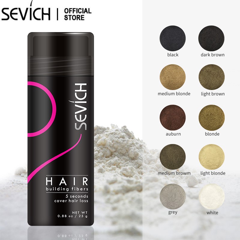 Set 3 Sản Phẩm SEVICH Gồm Chai Phấn Phủ Che Tóc Thưa 25g + Lược Xác Định Chân Tóc + Bình Xịt Làm Dày Tóc Thời Trang