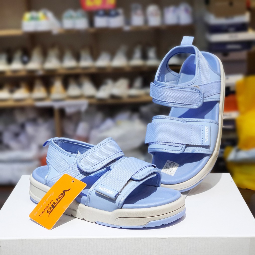 Sandal Vento nữ SD-10026 màu xanh da trời L.BLUE 2 quai dán, Dép quai sau chính hãng quai ngang bản to, cá tính