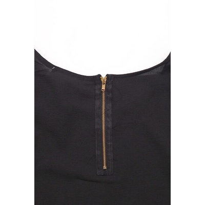 Áo voan cát cổ tròn tay dài bo thun, dây kéo sau HlPPlE R0SE