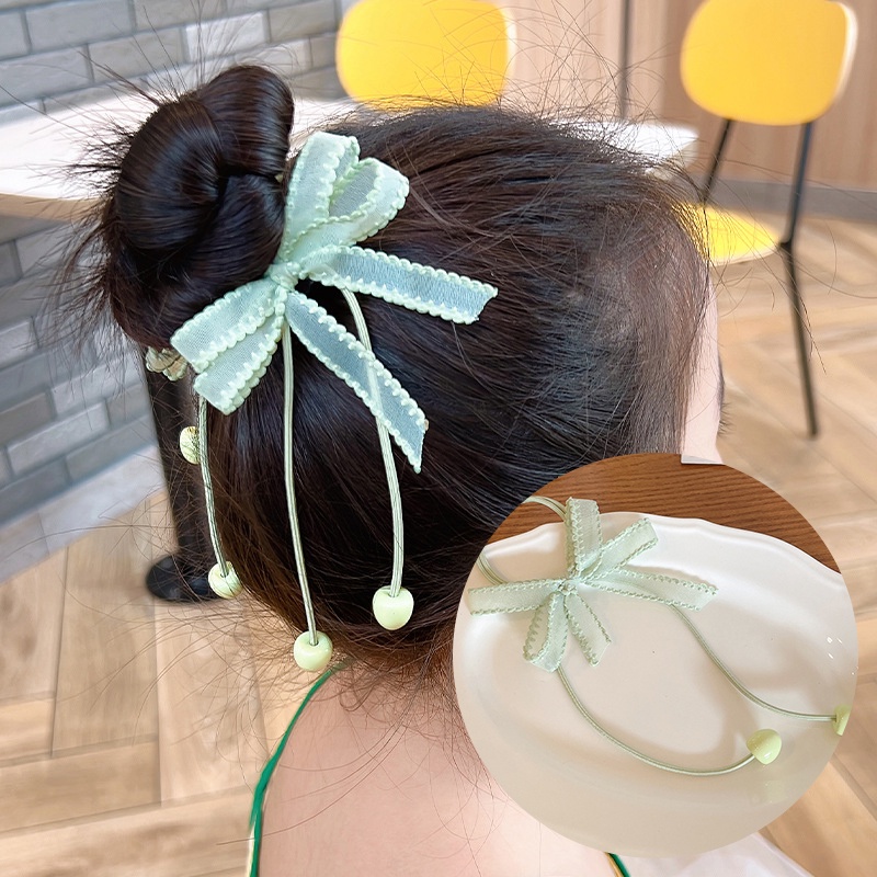 Dây Cột Tóc Co Giãn Đính Nơ Màu Kẹo Ngọt Dễ Thương Cho Bé Gái timetunnel