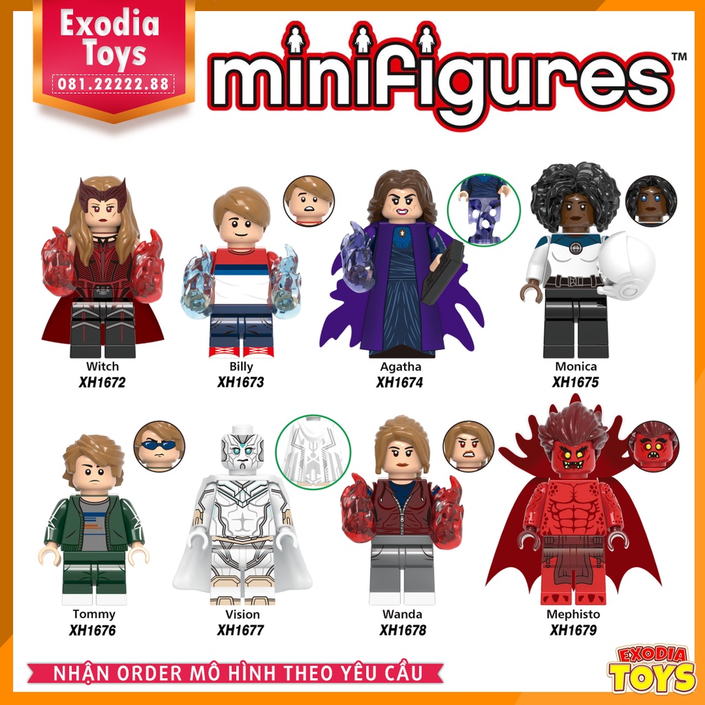 Xếp hình Minifigure Marvel Siêu Anh Hùng trong phim Wandavision - Đồ Chơi Lắp Ghép Sáng Tạo - X0309