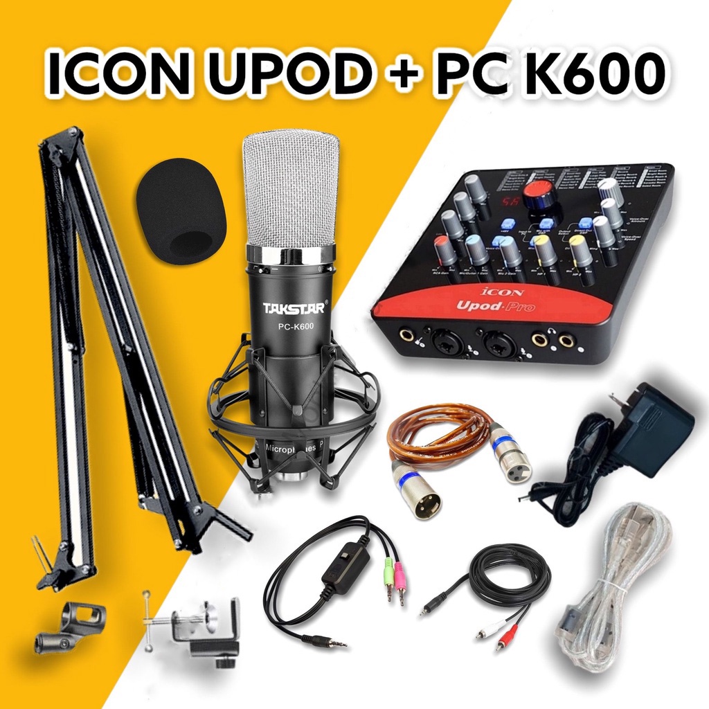 Bộ Mic Livestream Chính Hãng Đầy Đủ Sound Card Icon Upod Pro, Mic Takstar PC-K600 &amp; Phụ Kiện Cao Cấp Bảo Hành 1 Năm