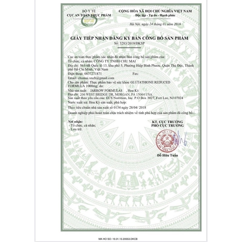 Viên uống trắng sáng da, mờ thâm nám Glutathione reduced 1000mg jarrow formulas chống oxi hoá hỗ trợ sức khoẻ- chai 60 v