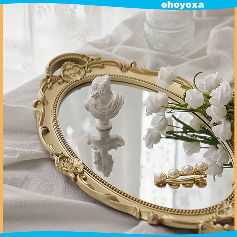 Khay Đựng Đồ Trang Sức / Mỹ Phẩm Tráng Gương Kiểu Vintage Dùng Trang Trí Phòng Khách / Phòng Ngủ / Tiệc Cưới