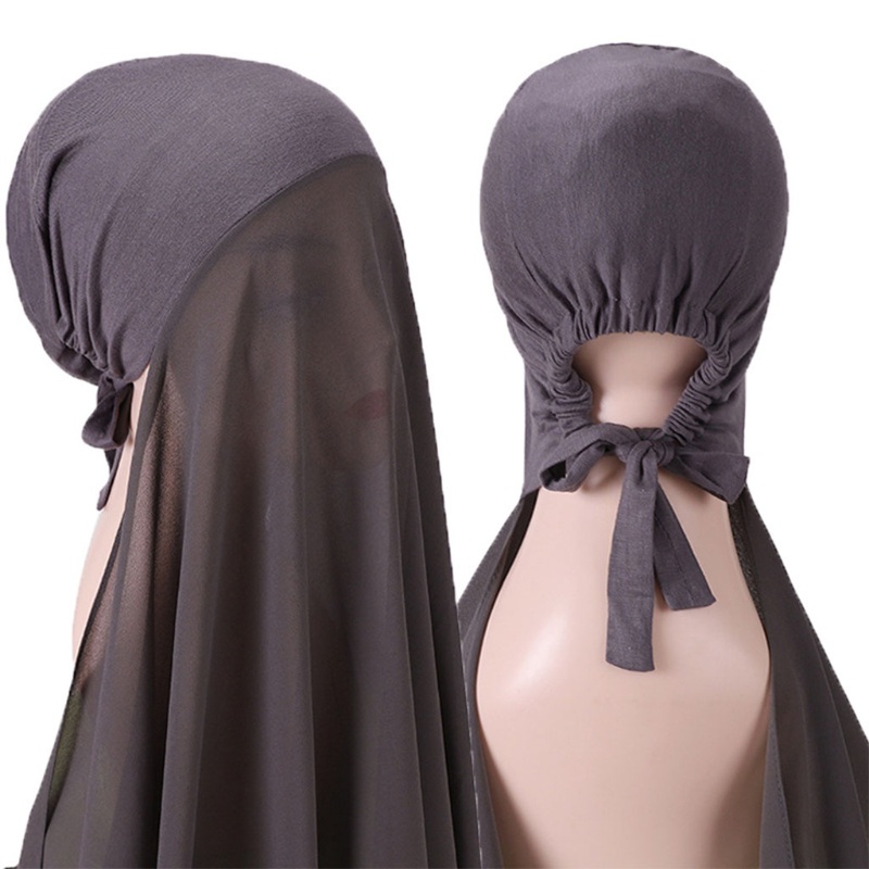 Khăn Choàng Hijab Dài Vải Chiffon Mềm Màu Trơn Trang Trí Thời Thượng
