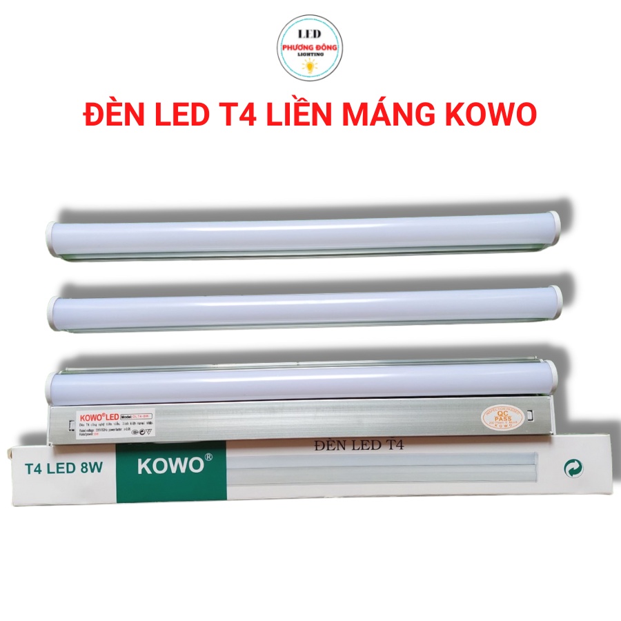 Đèn Led T4 máng Nhôm Led Liền thân dài 30cm, 40cm, 50cm, 60cm, Trắng và Vàng