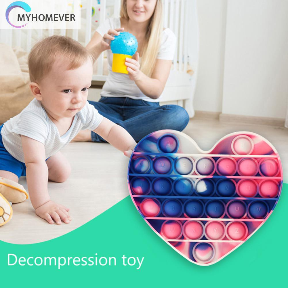 Pop It Fidget Đồ chơi Heart-shaped Stress Relief Đồ chơis Camo Print Puzzle Push Bubble Sensory Đồ chơi