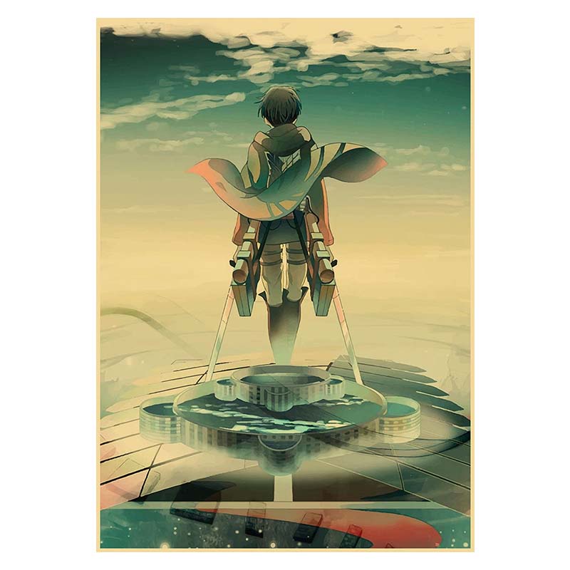 Áp Phích In Hình Nhân Vật Phim Attack on Titan Phong Cách Nhật Bản