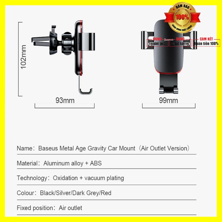 Giá đỡ điện thoại gắn cửa gió điều hòa ô tô, xe hơi nhãn hiệu Baseus SUYL-D01 - Bảo hành 6 tháng | BigBuy360 - bigbuy360.vn