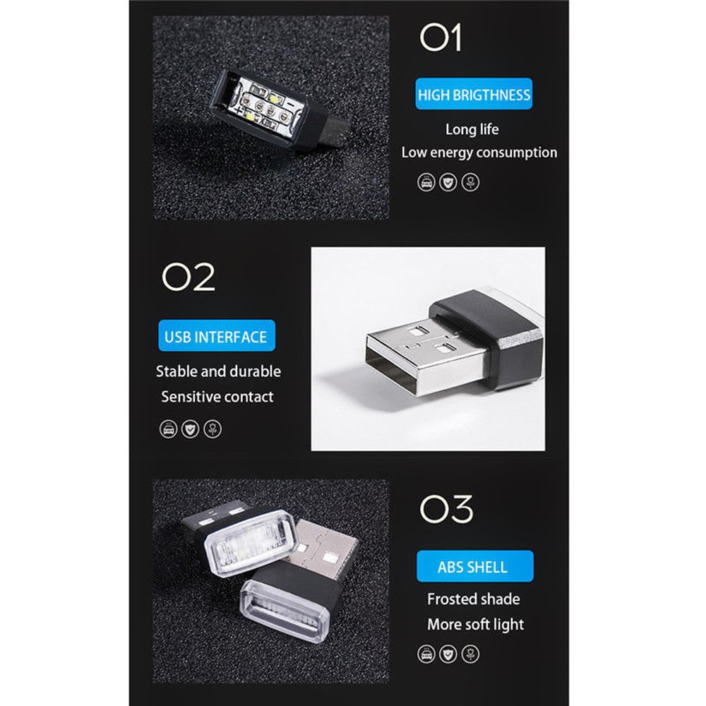 Đèn LED USB Mini Không Dây Chất Lượng Cao Cho Xe Hơi