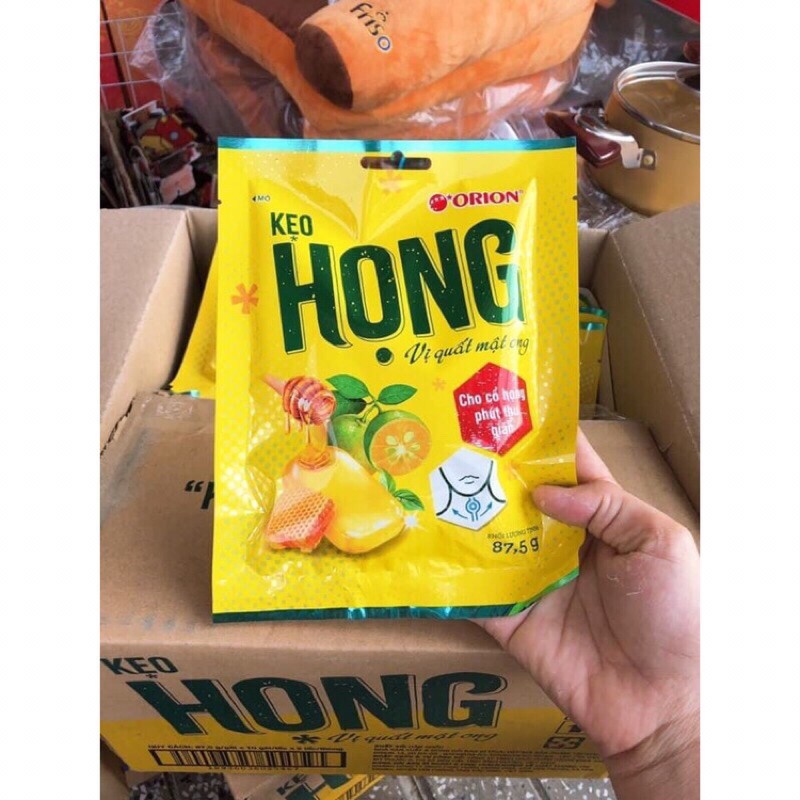 kẹo họng Orion vị quất mật ong 87,5g chính hãng