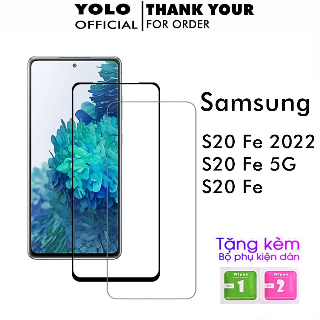 Kính cường lực samsung S20 Fe S20Fe full màn và trong suốt cảm ứng mượt tặng kèm khăn lau màn hình