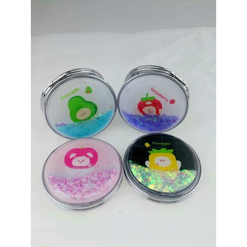 Gương mini thiết kế vỏ kim tuyến nước lấp lánh chất lượng cao
