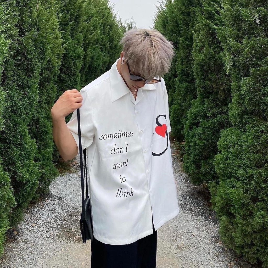 Áo Sơmi Cuban Shirt Sometime Don't Want To Think Kiểu Dáng Unisex Nam Nữ