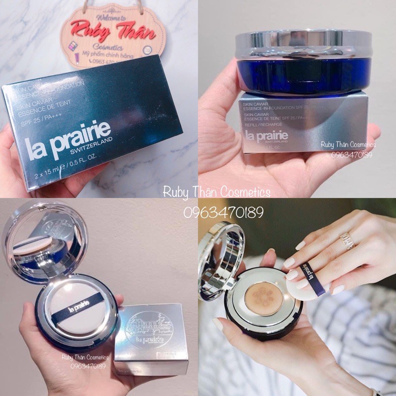 Phấn Nước / Cushion La Prairie Skin Caviar Essence In Foundation SPF25/PA+++ (Full Box Kèm 1 Lõi 15mlx 2)