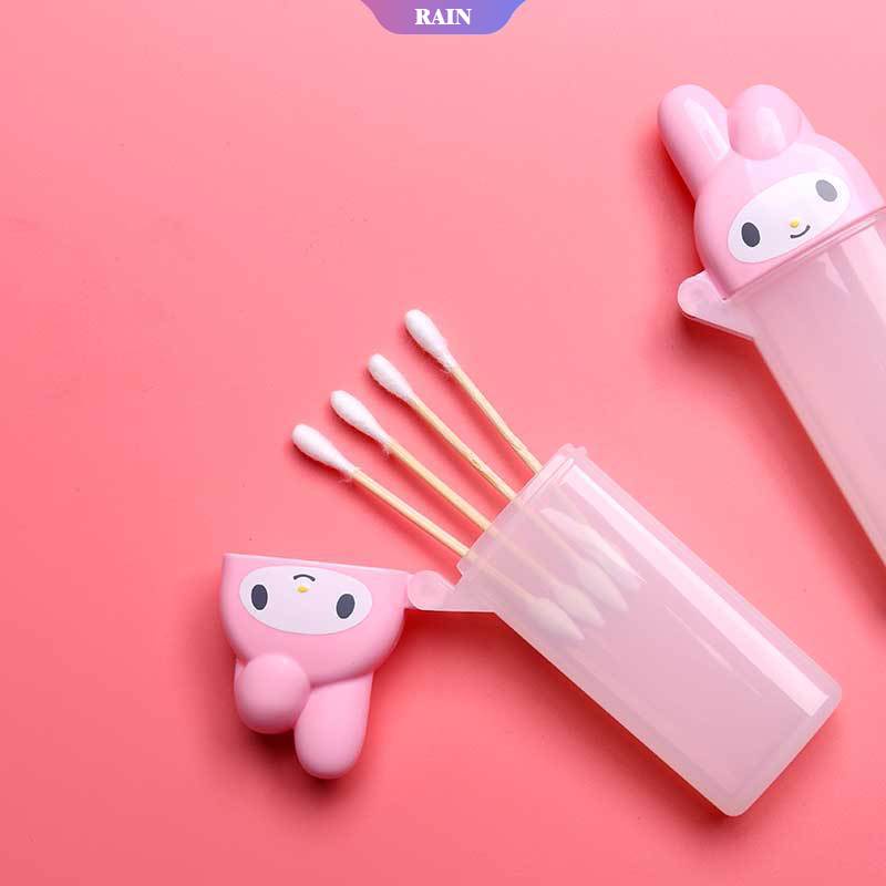 SANRIO Hộp Đựng Tăm Bông/ Tăm Xỉa Răng Hình Mèo Hello Kitty Dễ Thương