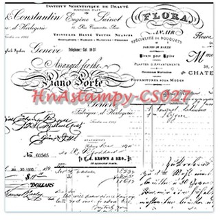 hnastampy CS027 con dấu tem trong suốt seal clear stamp dùng cho handmade scrapbook bộ nền chữ vintage Flora