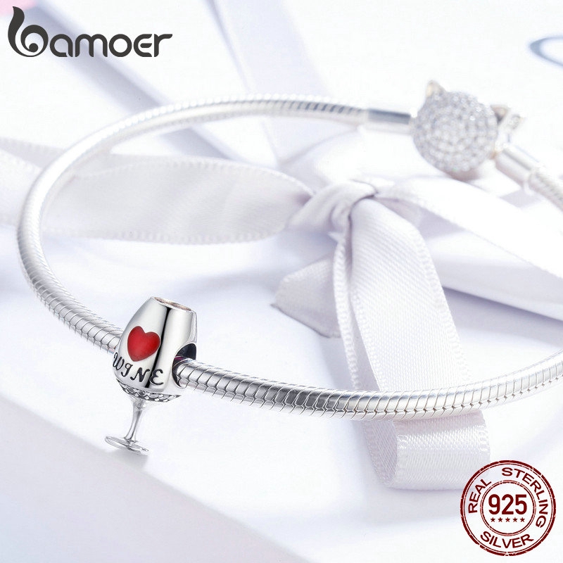Hạt Charm Bamoer Bằng Bạc 925 Hình Ly Rượu Vang Độc Đáo Cho Nữ