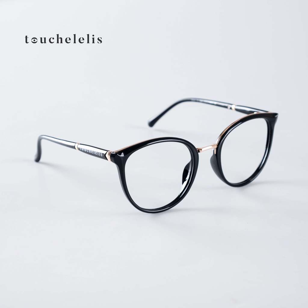 Kính Tròn Đuôi Mắt Mèo Thiết Kế Touchelelis FLORIA GLASSES, Siêu Trendy Có Thể Mang Mọi Lúc Mọi Nơi, Bảo Hành Gọng 1 Đổi