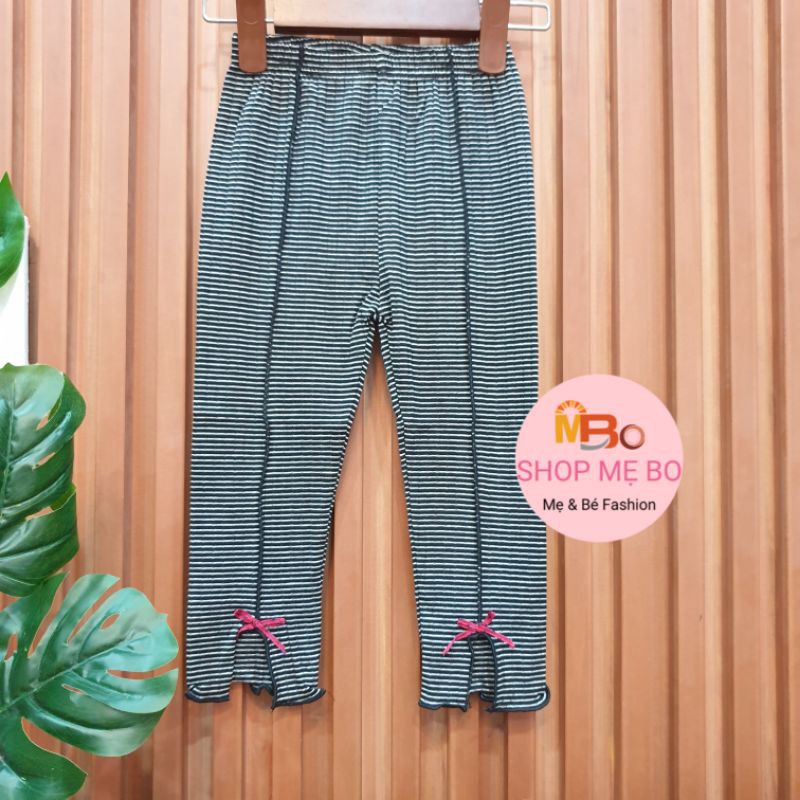 Quần dài bé gái quần legging cotton len nơ bướm thỏ size nhí 8 đến 22 kg