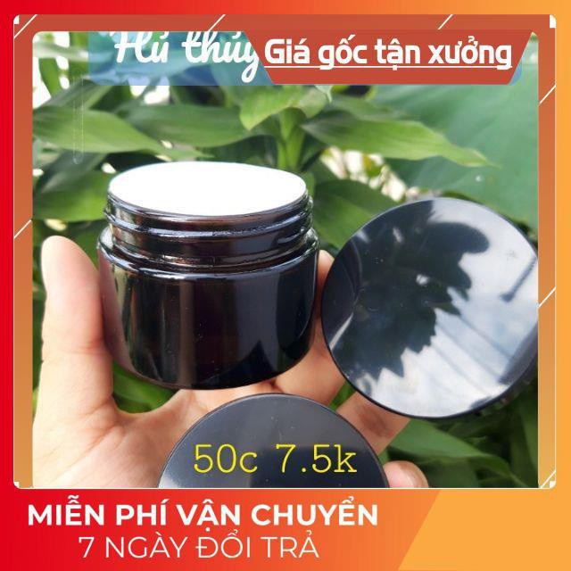 Hũ Chiết Mỹ Phẩm ❤ GIÁ RẺ NHẤT ❤ Hũ Chiết Mỹ Phẩm Thủy Tinh Nâu 50g,100g đựng kem , phụ kiện du lịch