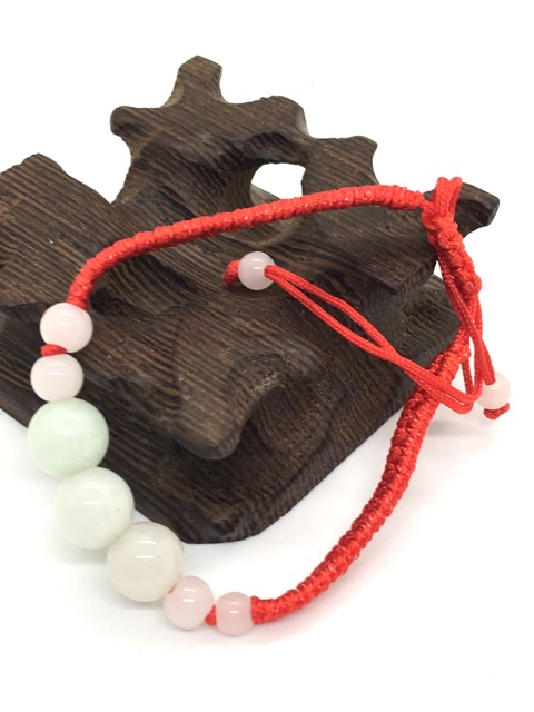 Vòng tay 3 hạt châu dây đỏ tam tài đã khai quang