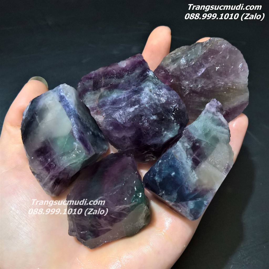 ĐÁ FLUORITE TÍM THÔ TỰ NHIÊN 100g HÀNG ĐẸP