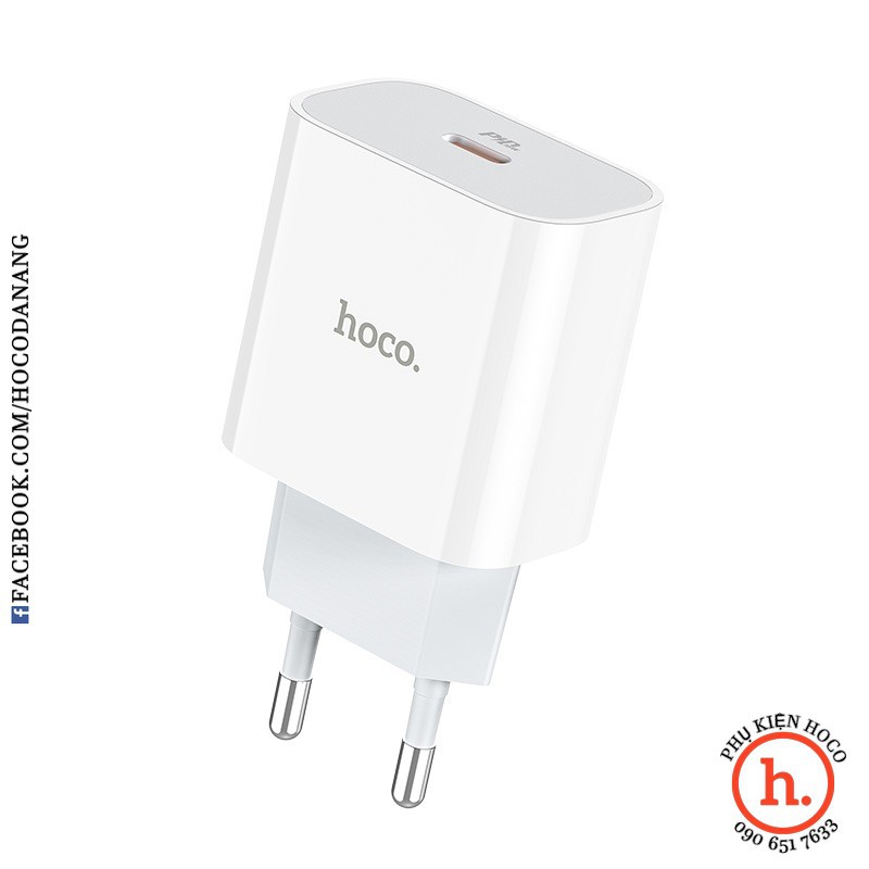 Cốc củ cục sạc nhanh 18w hoco c80 c76 2 cổng usb type c pd qc3.0 cho iphone ipad android sony lg [phụ kiện hoco]