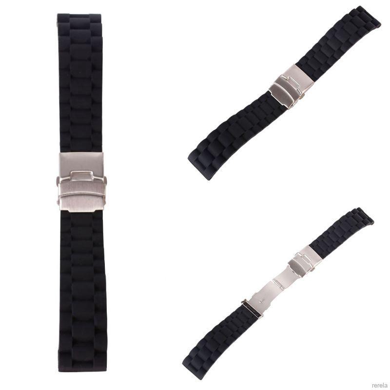 Dây đeo đồng hồ chống nước gập đôi bằng silicone