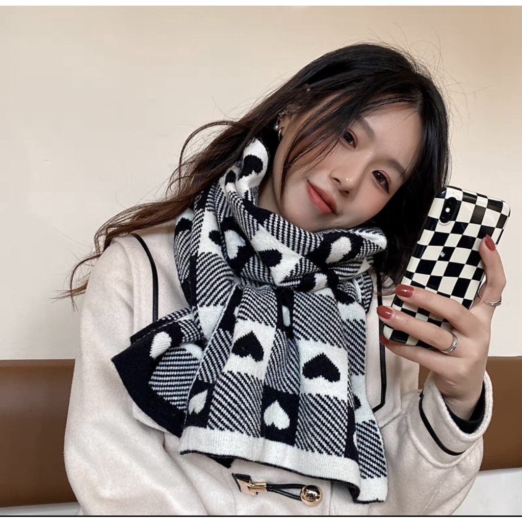 KHĂN QUÀNG CỔ CẶP ĐÔI - KHĂN CHOÀNG CỔ NAM NỮ LÔNG THỎ TRÁI TIM VINTAGE, MỀM MỊN DÀY CỰC ẤM